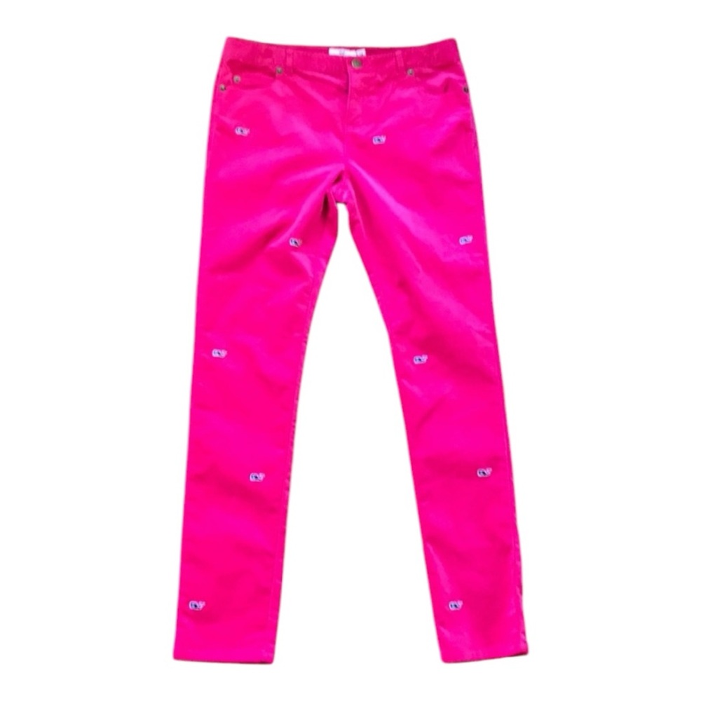 VV Pink Velvet Skinny Pants with Whale logo‎ / Size 14